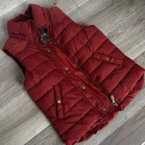 H&M LOGG - Women’s Burgundy Quilted Vest, size 6